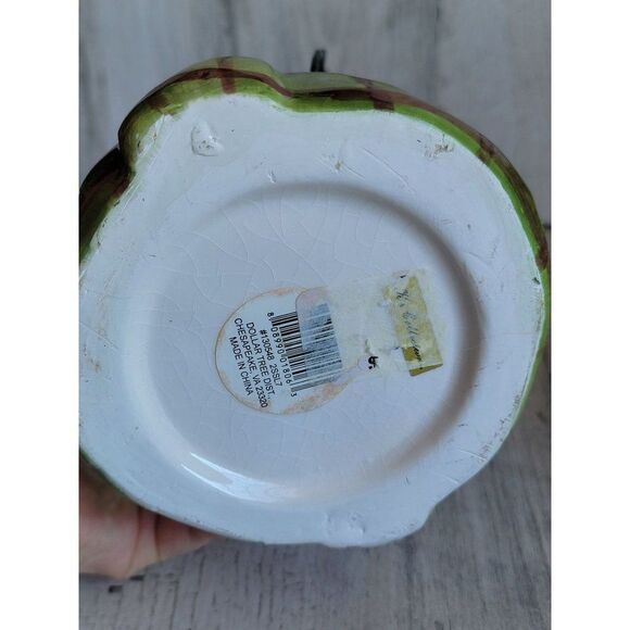 Snowman face tea light candle holder green bow star Xmas figure - Picture 9 of 11